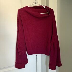 Free People Bunny Cropped Boatneck Bell Sleeve - Size L